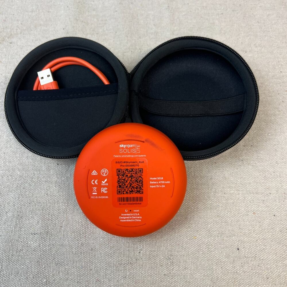 Skyroam Solis S018 4G LTE Global WiFi Hotspot + Power Bank Orange Tested